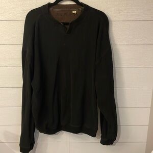 Tommy‎ Bahama Men's 100% Cotton Black with brown lining pullover sweater size XL
